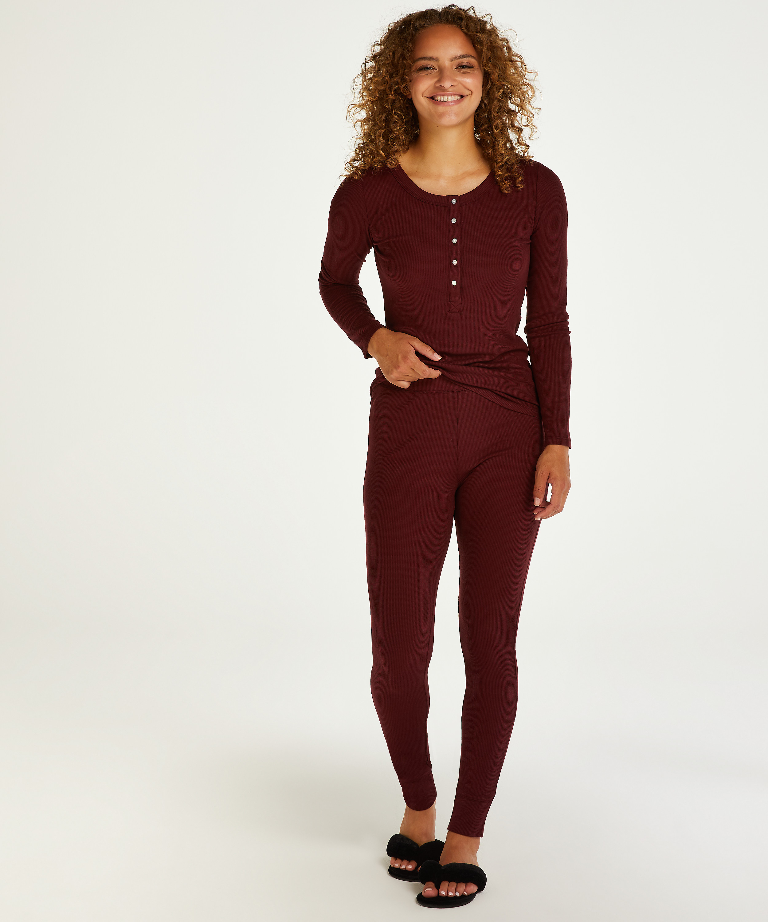 Pyjama Waffle Placket, Violet, main
