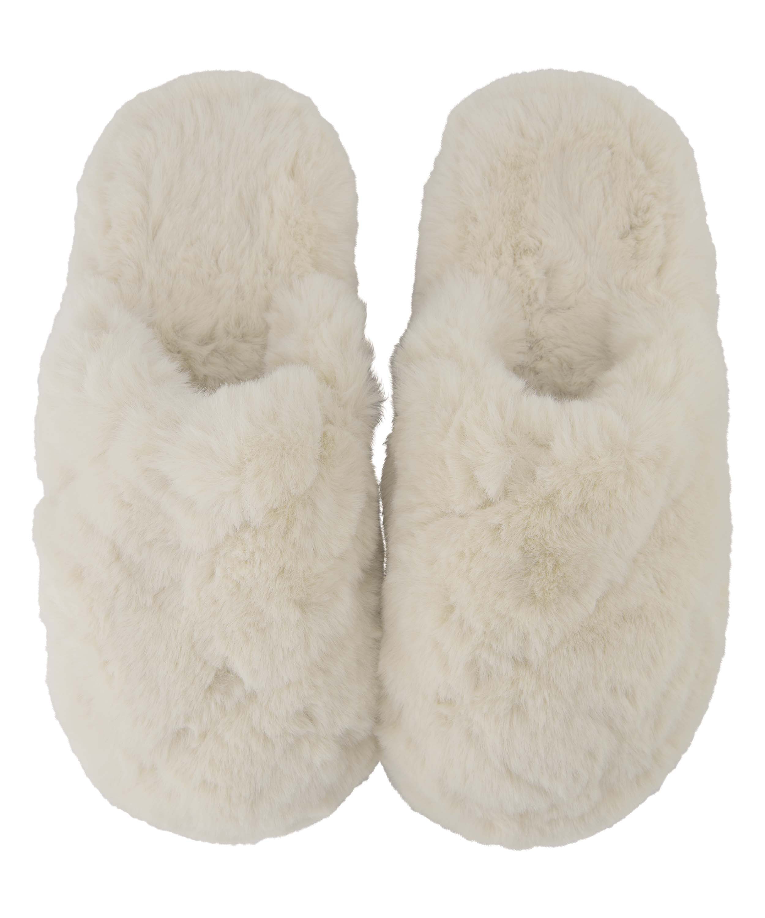 Pantoufles Fake Fur, Blanc, main