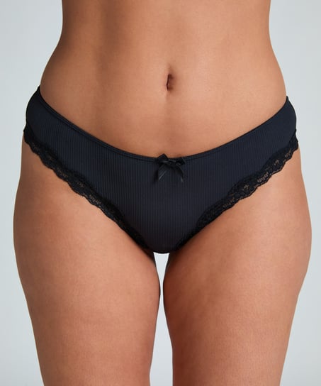 Slip br&eacute;silien Lola, Noir