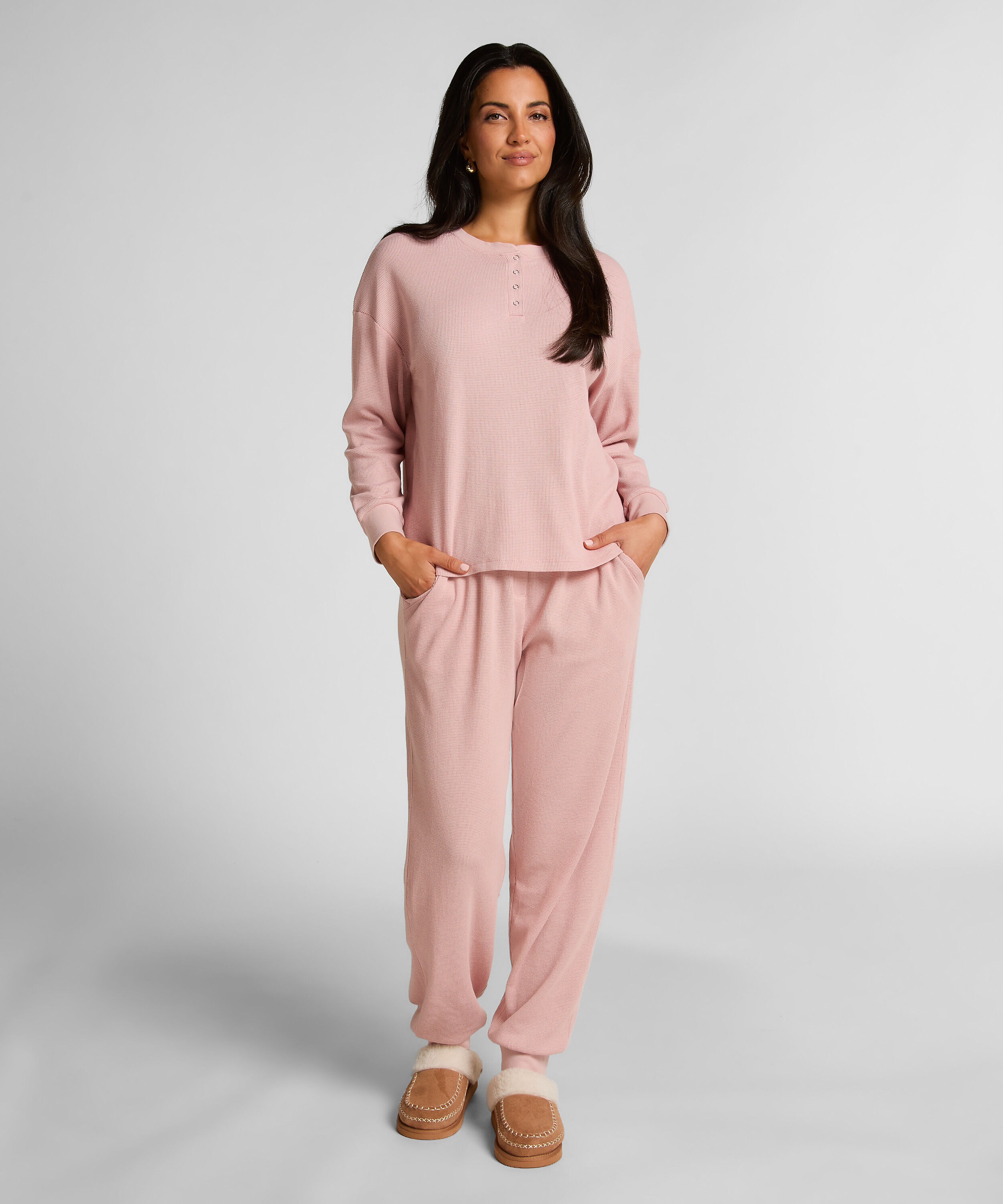 Haut gaufre Henley, Rose
