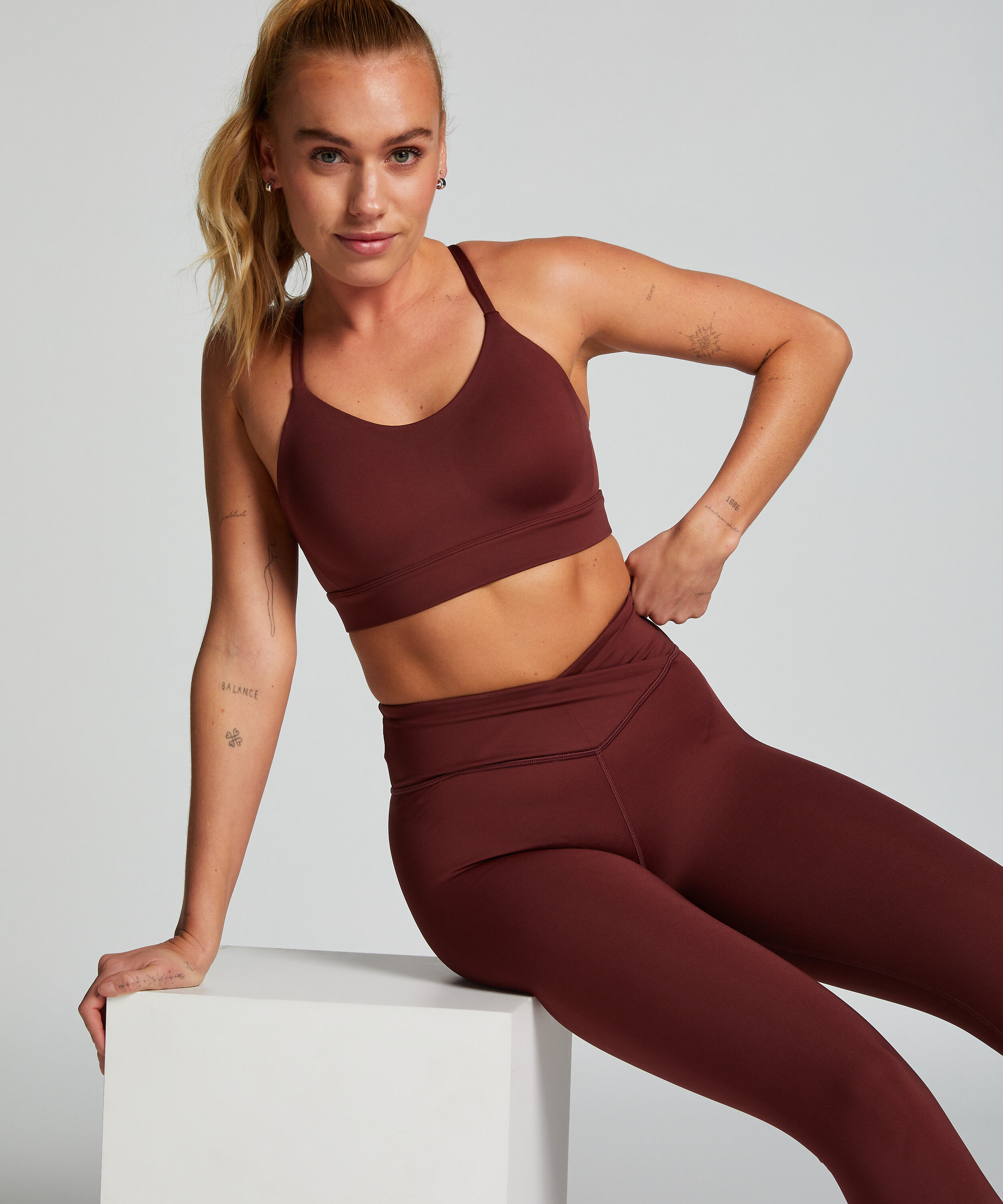 HKMX Brassière de sport de niveau 1, Rouge