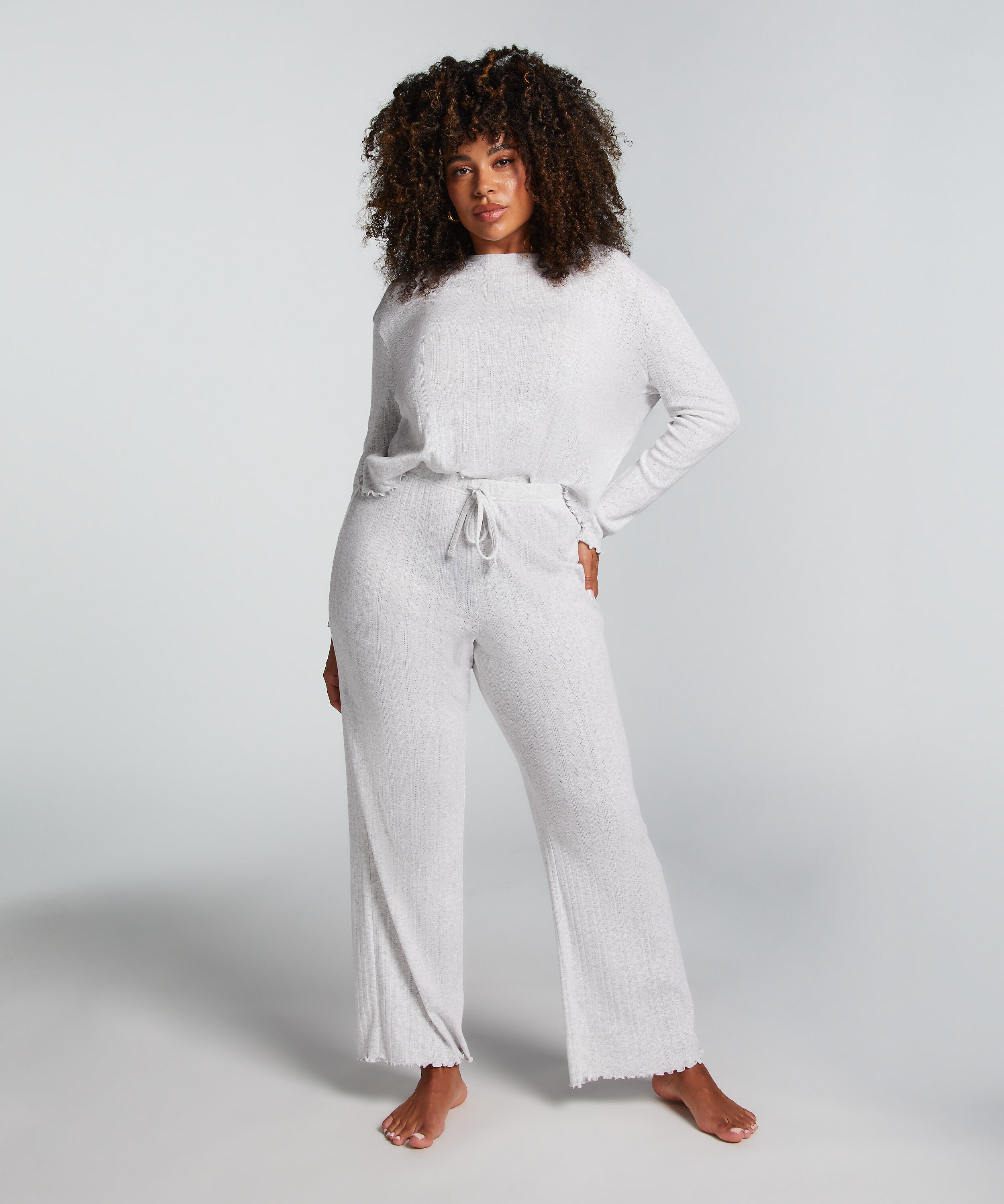 Pantalon de pyjama Pointelle, Beige