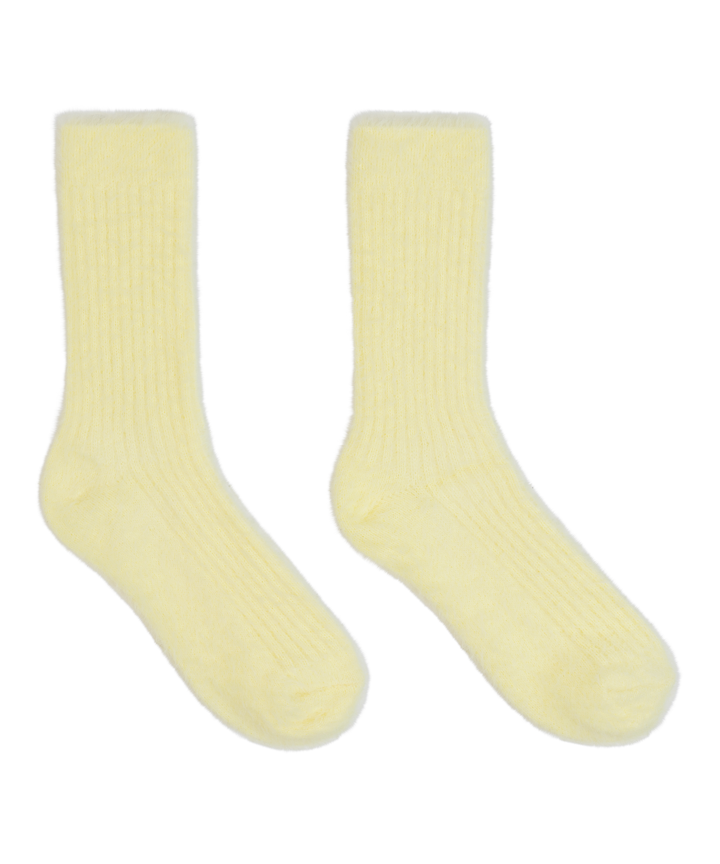 Chaussettes duveteuses Liv, Jaune, main