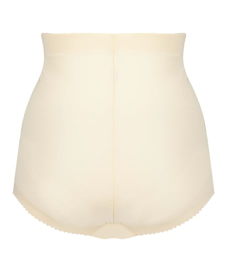 Culotte taille haute avec gaine sculptante en dentelle scuba - Level 3, Beige