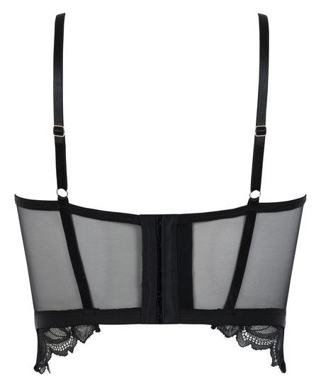 Soutien-gorge à armatures préformé longline Cierra, Noir