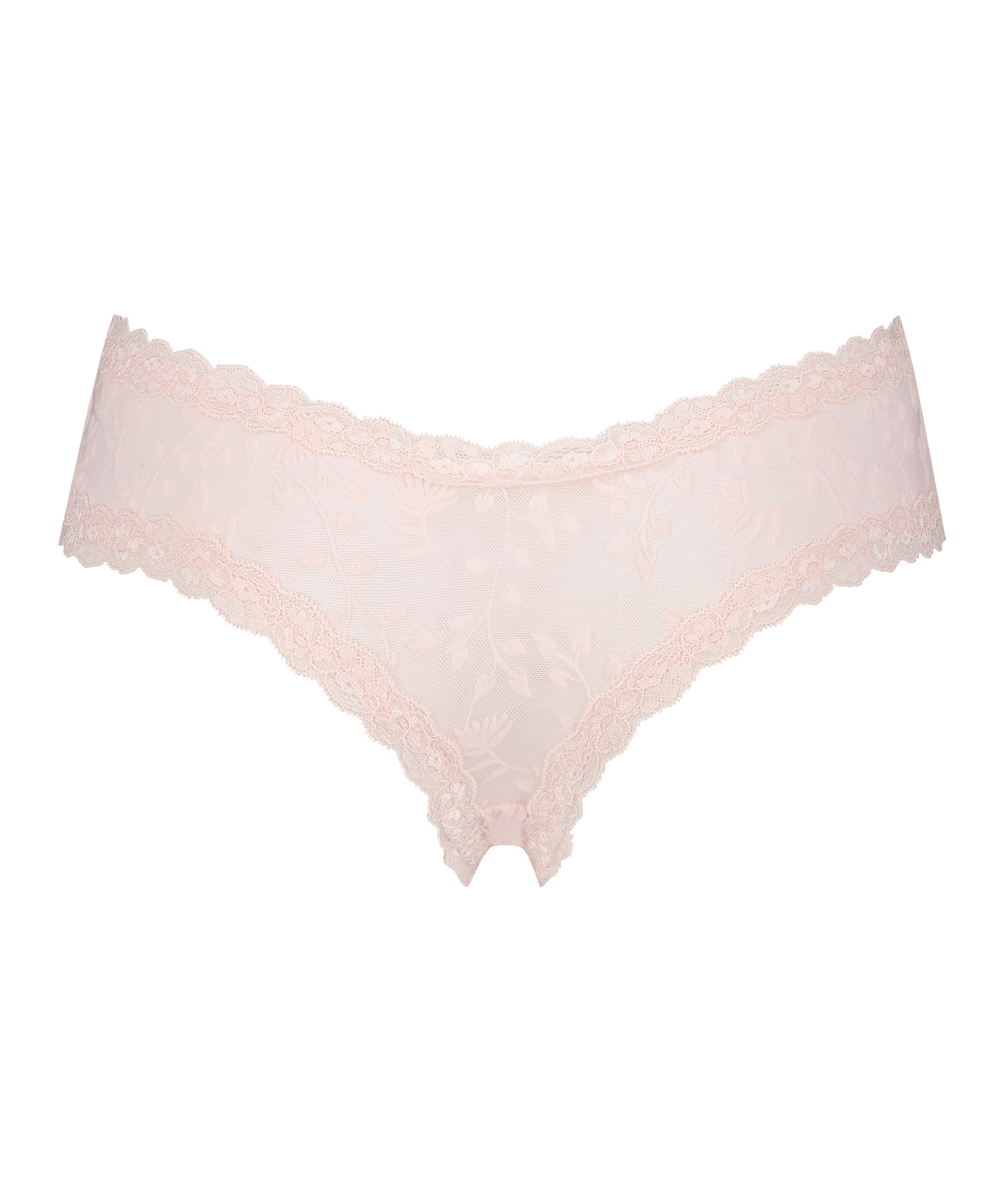 Slip brésilien V-shape mesh, Rose, main