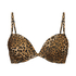 Haut de bikini à armatures préformé Leopard, Marron