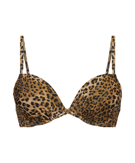 Haut de bikini à armatures préformé Leopard, Marron