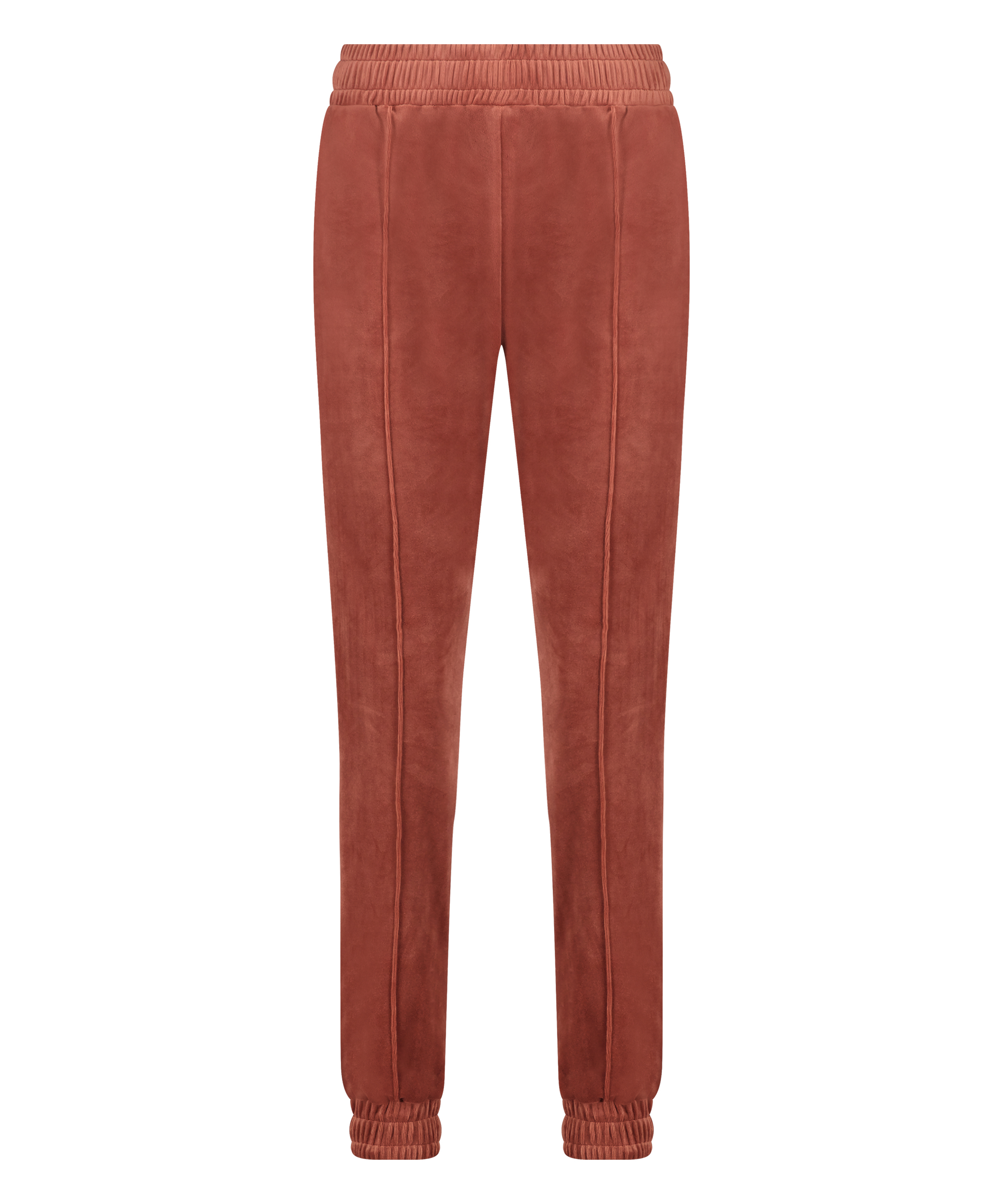 Pantalon Jogging Velours Pintuck, Marron, main