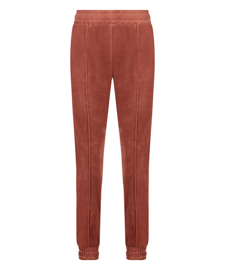 Pantalon Jogging Velours Pintuck, Marron