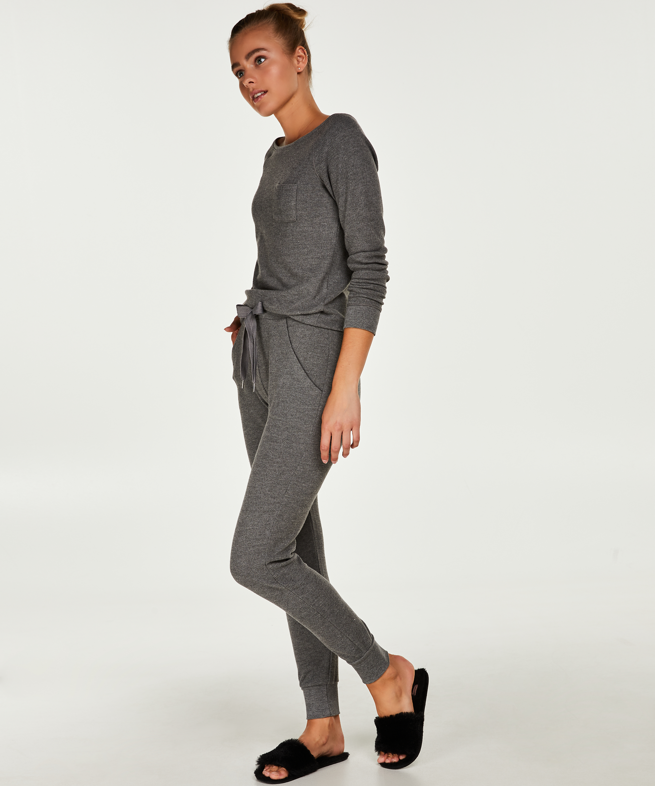 Pyjama waffle, Gris, main