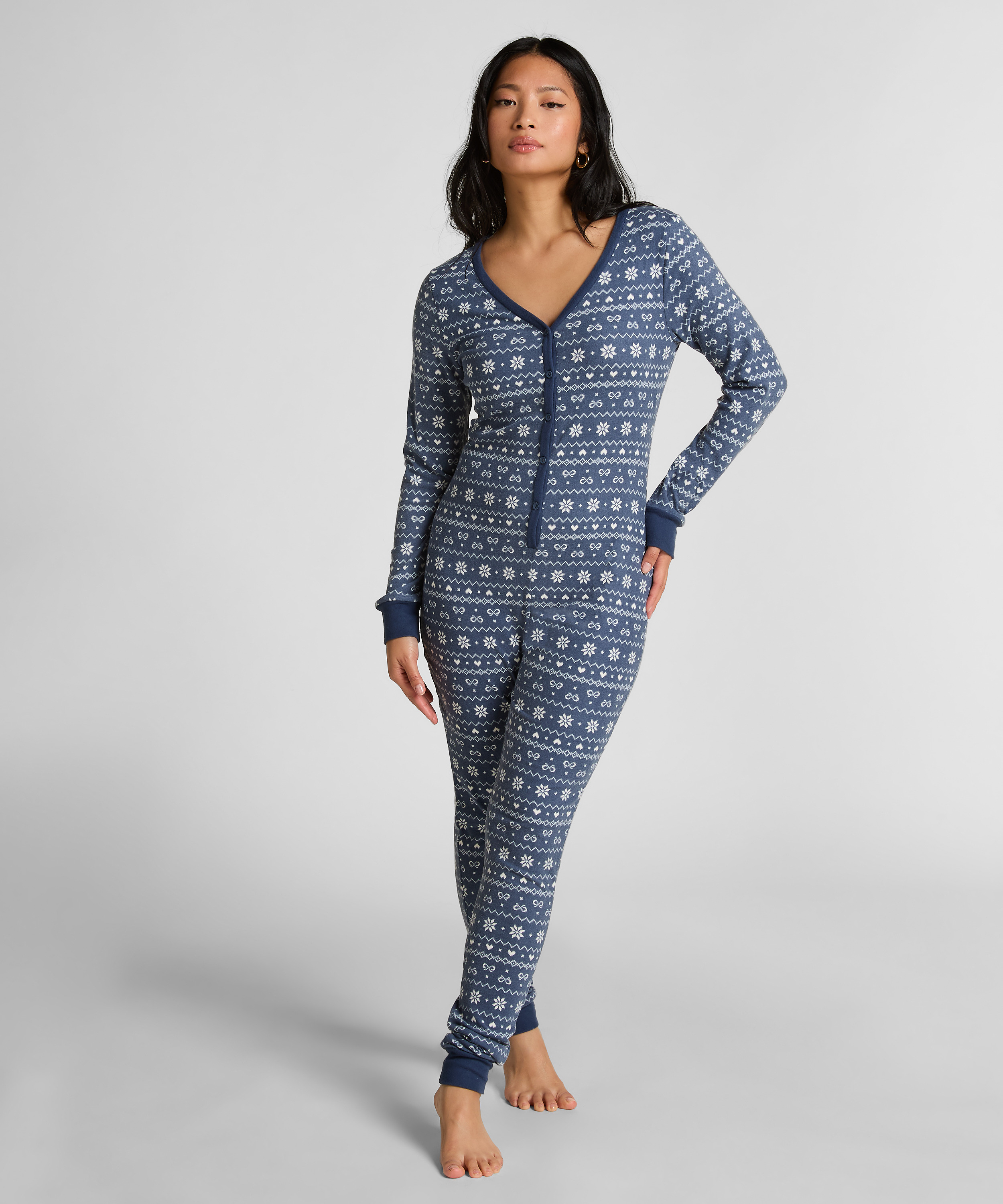 Combinaison de pyjama en Jersey Fairisle, Bleu, main