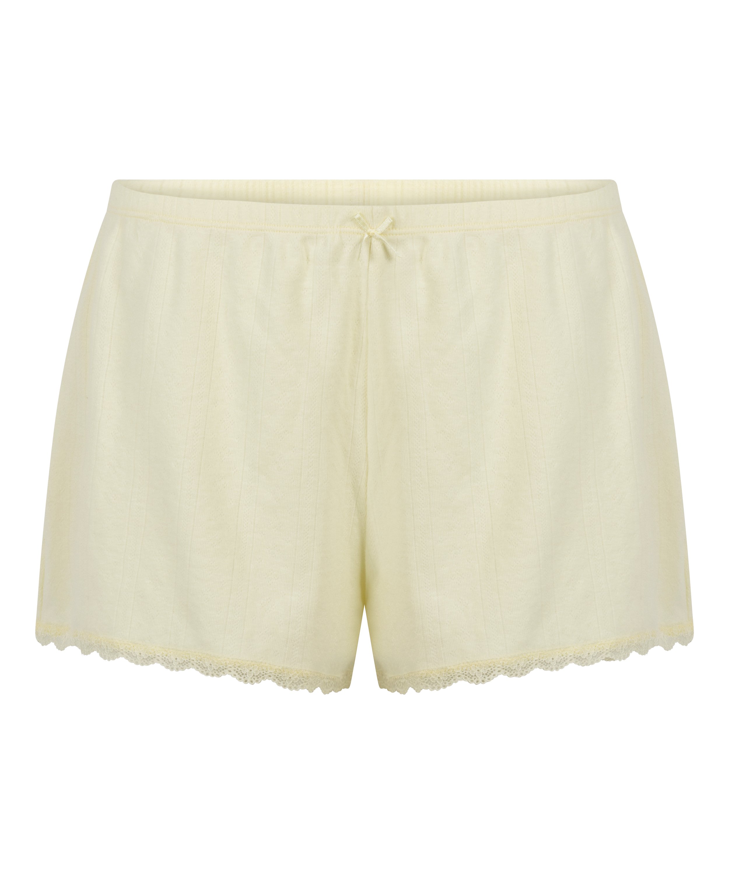 Short Pointelle, Jaune, main