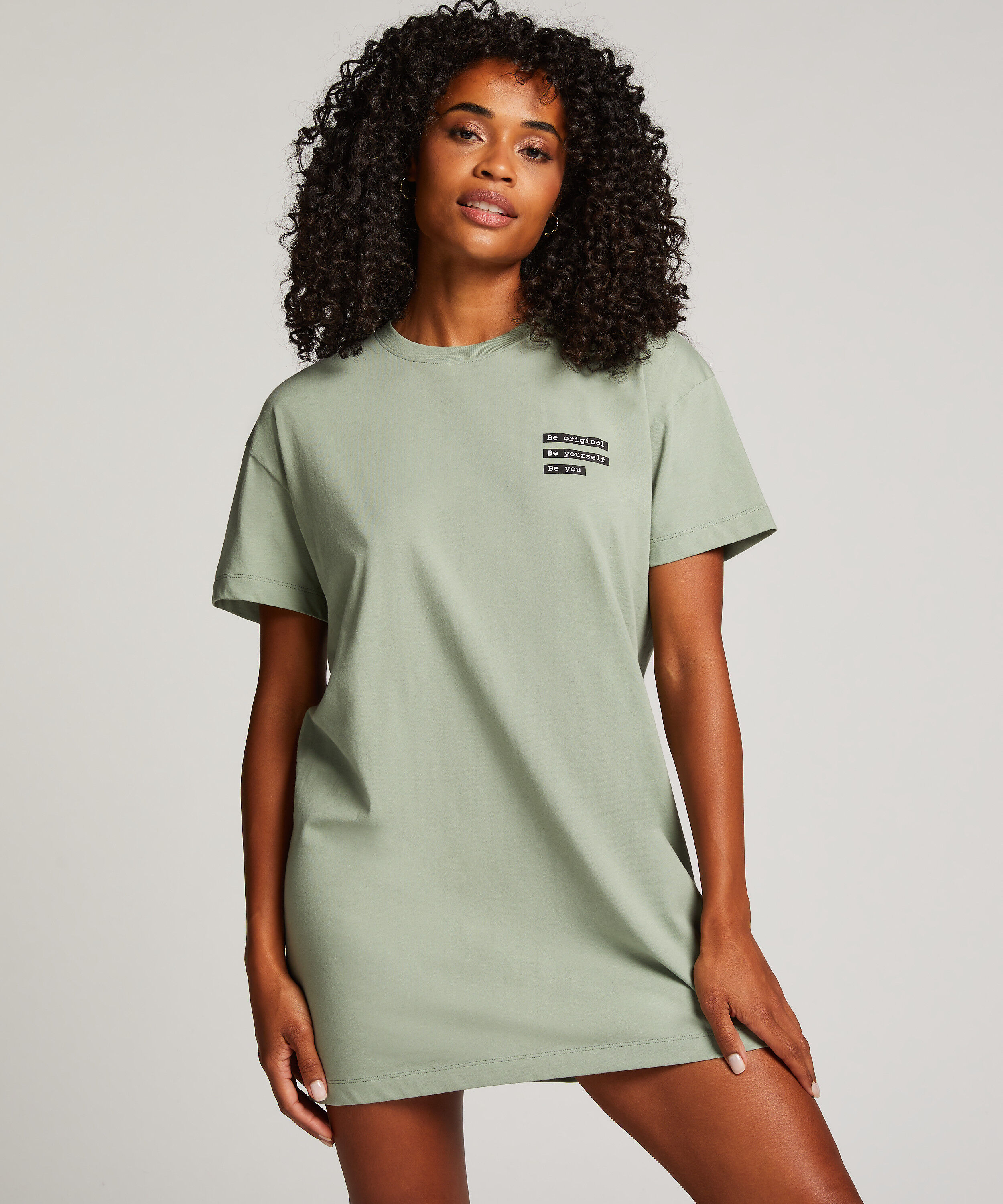 Chemise de nuit à encolure arrondie, Vert Chemise de nuit à encolure arrondie, Vert