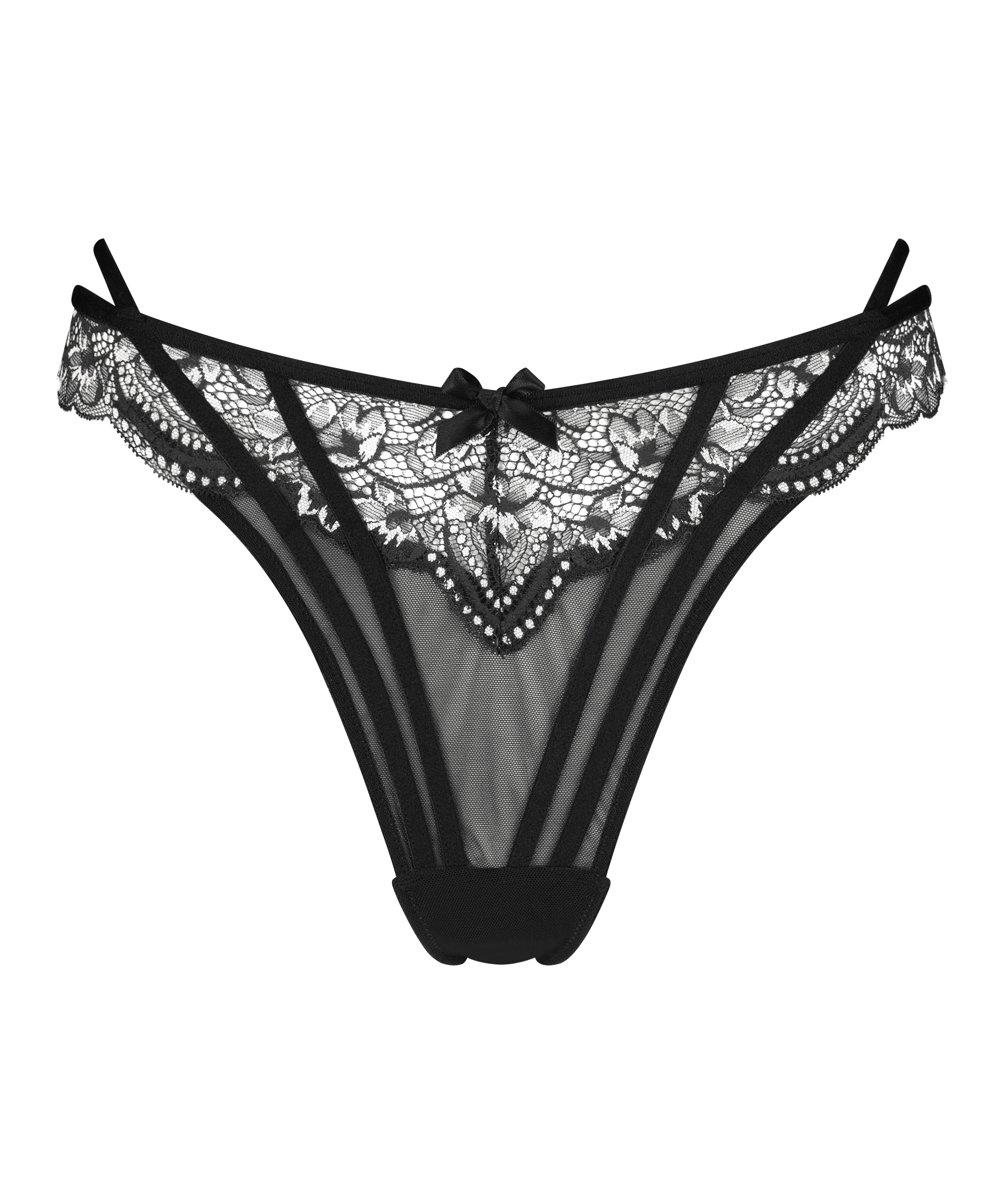 String taille haute Kirsty, Noir, main