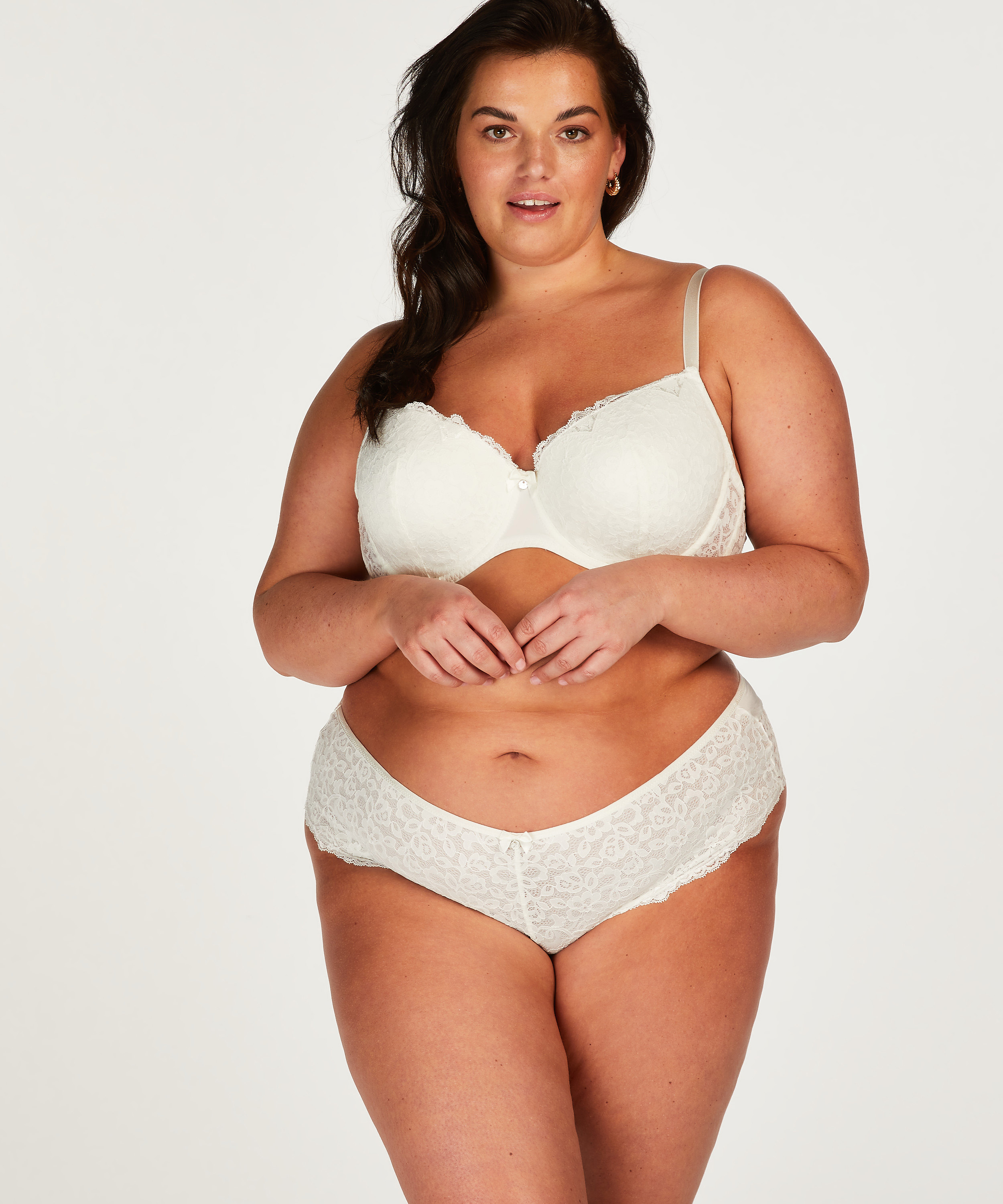 Slip brésilien Marine, Blanc, main