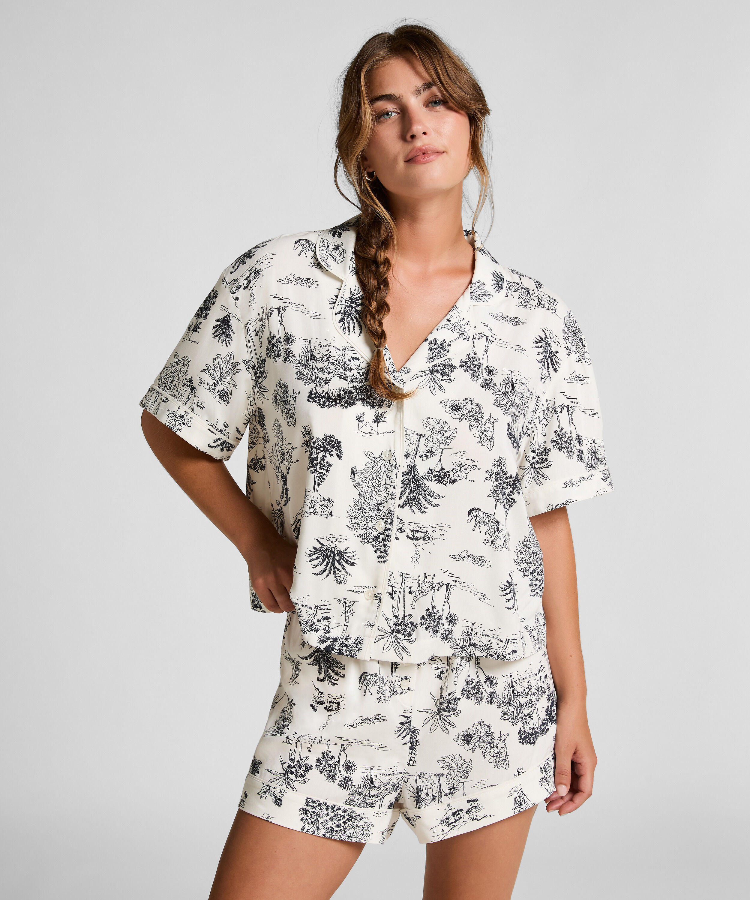 Short tissé, Blanc