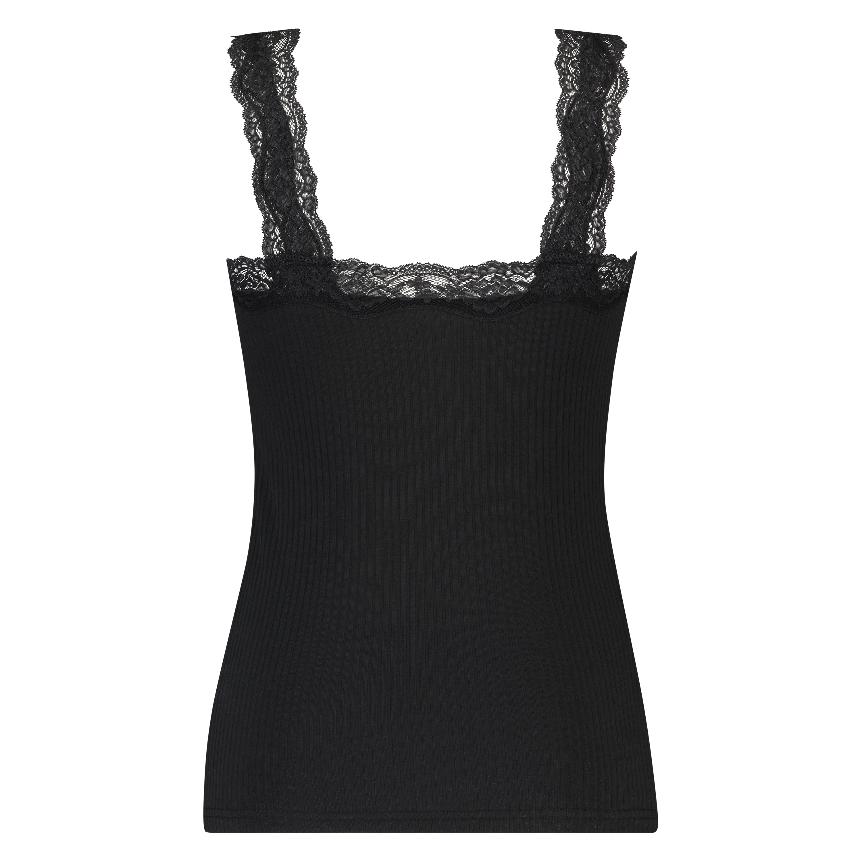 Camisole dentelle Top Rib, Noir, main
