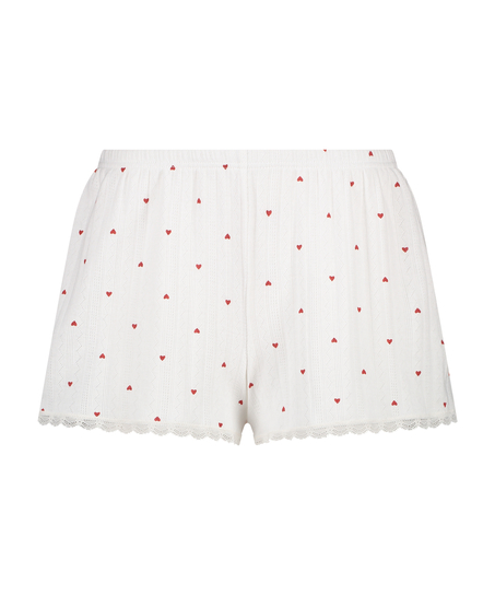 Short de pyjama Pointelle, Blanc
