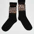 Chaussettes Imprim&eacute; L&eacute;opard, Noir