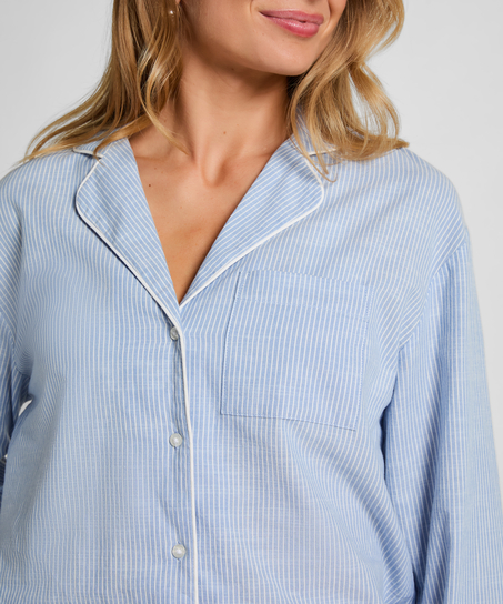 Chemise en coton, Bleu