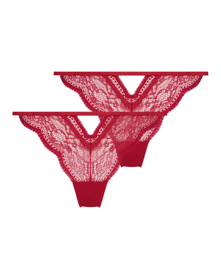 Lot de 2 slips brésiliens Isabelle, Rouge