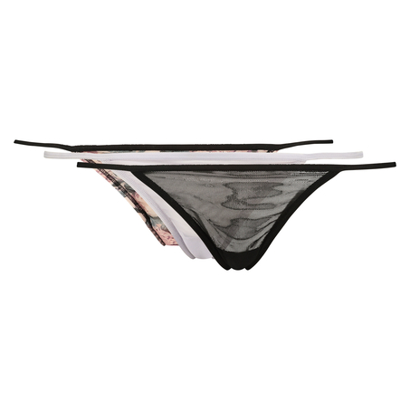 3-pack thongs mesh, Noir