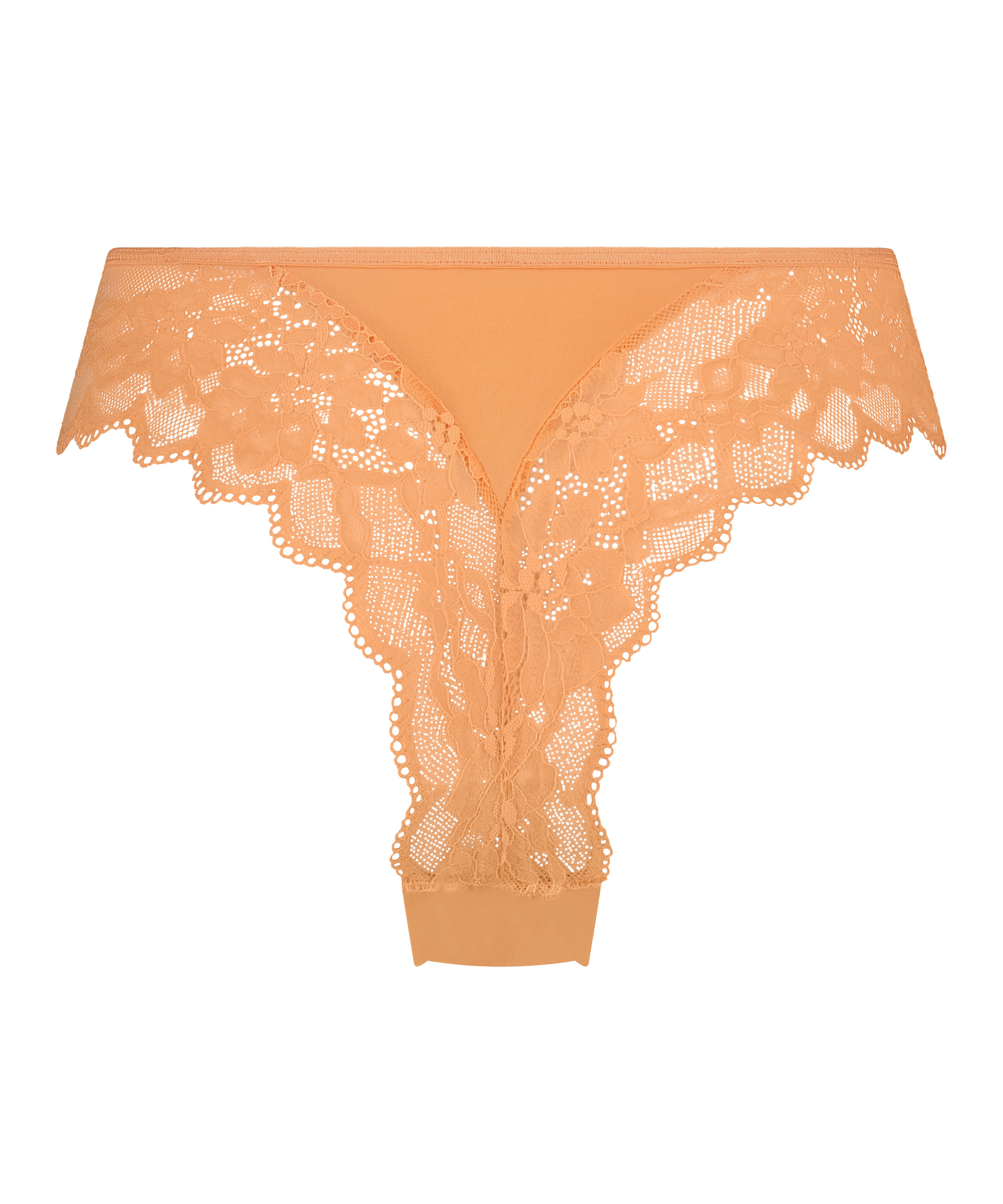Slip brésilien jambes hautes Dora, Orange, main