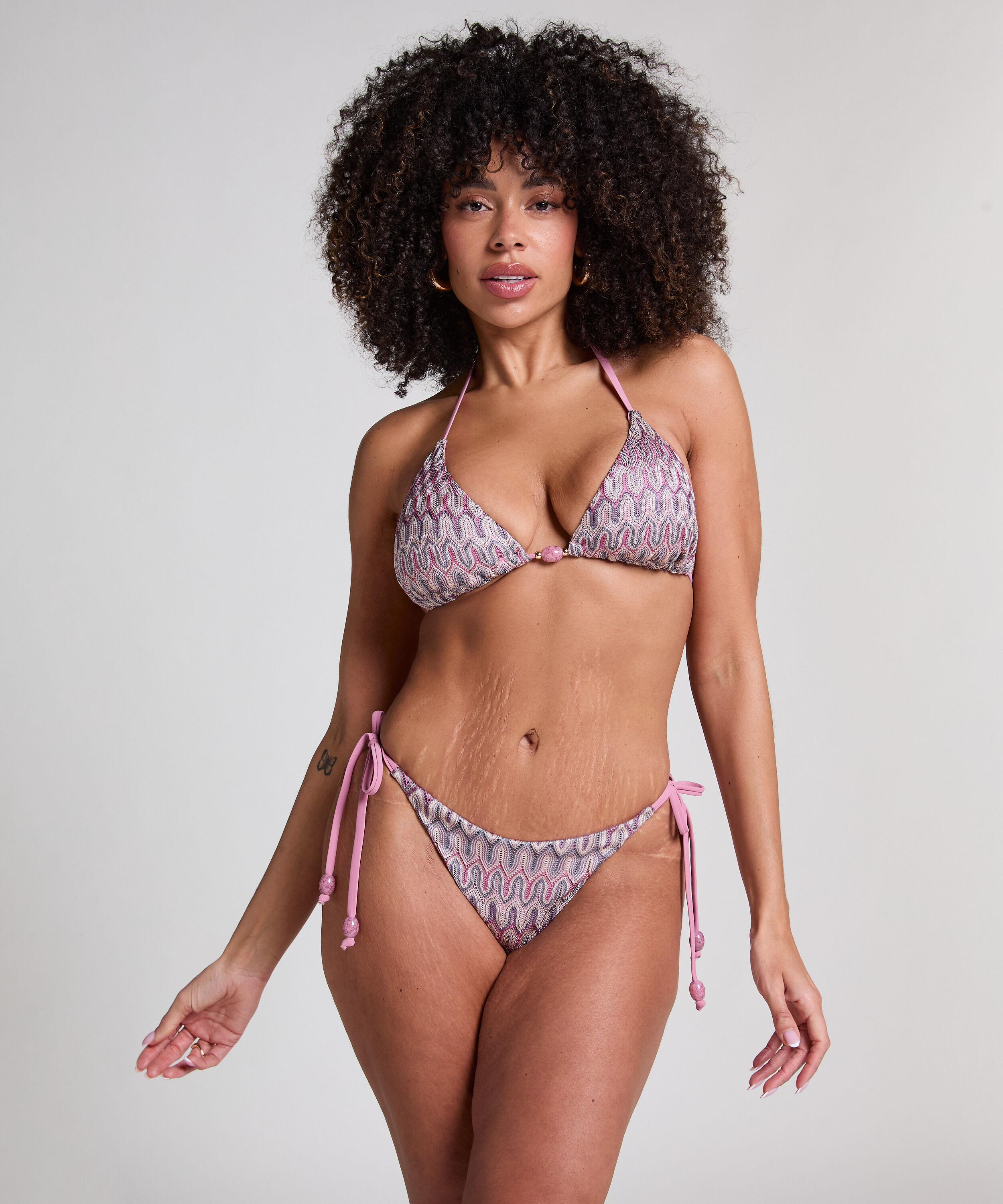 Bas de bikini à jambe haute Cali, Rose Bas de bikini à jambe haute Cali, Rose