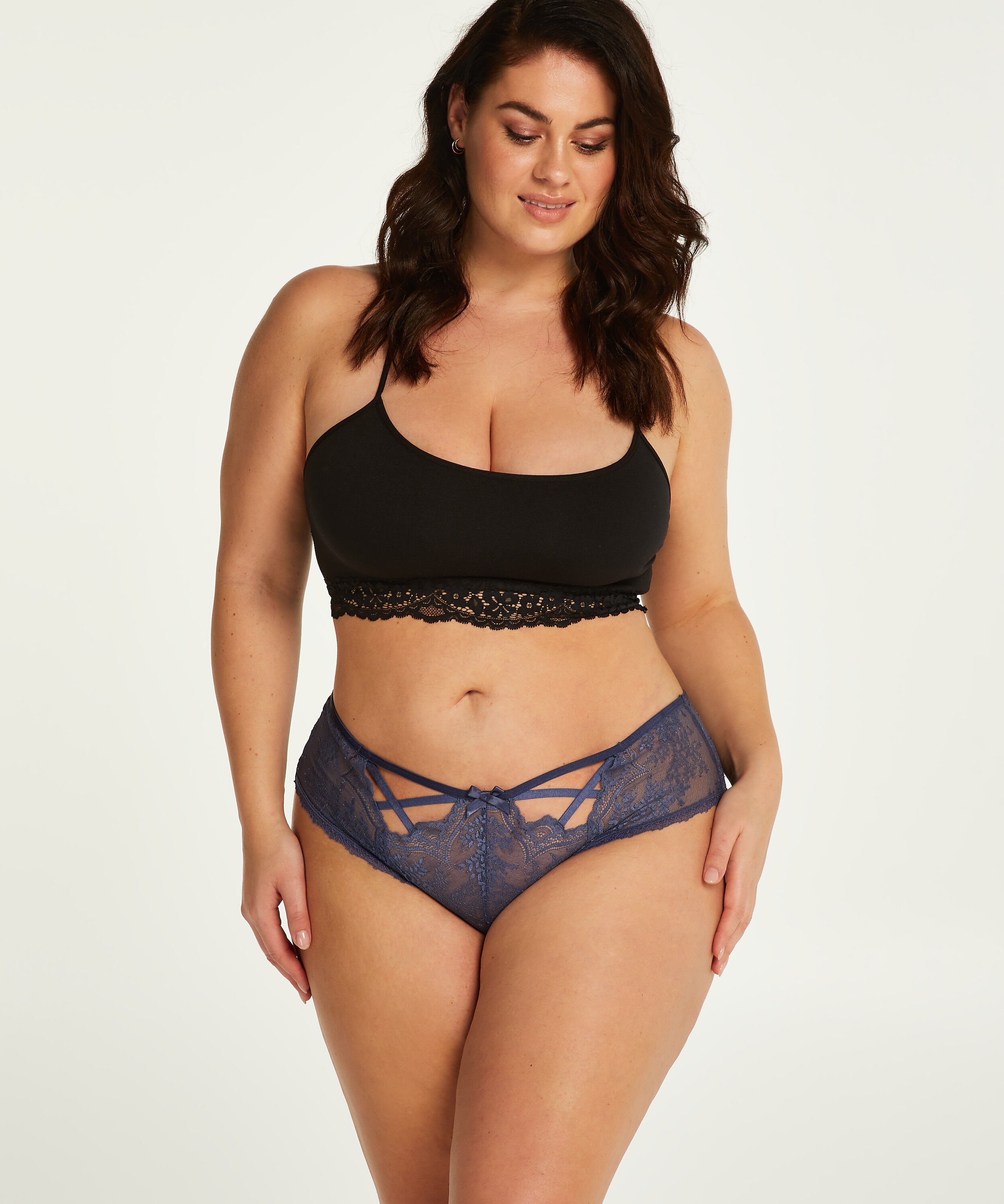 Slip brésilien Lacey Curvy, Bleu Slip brésilien Lacey Curvy, Bleu