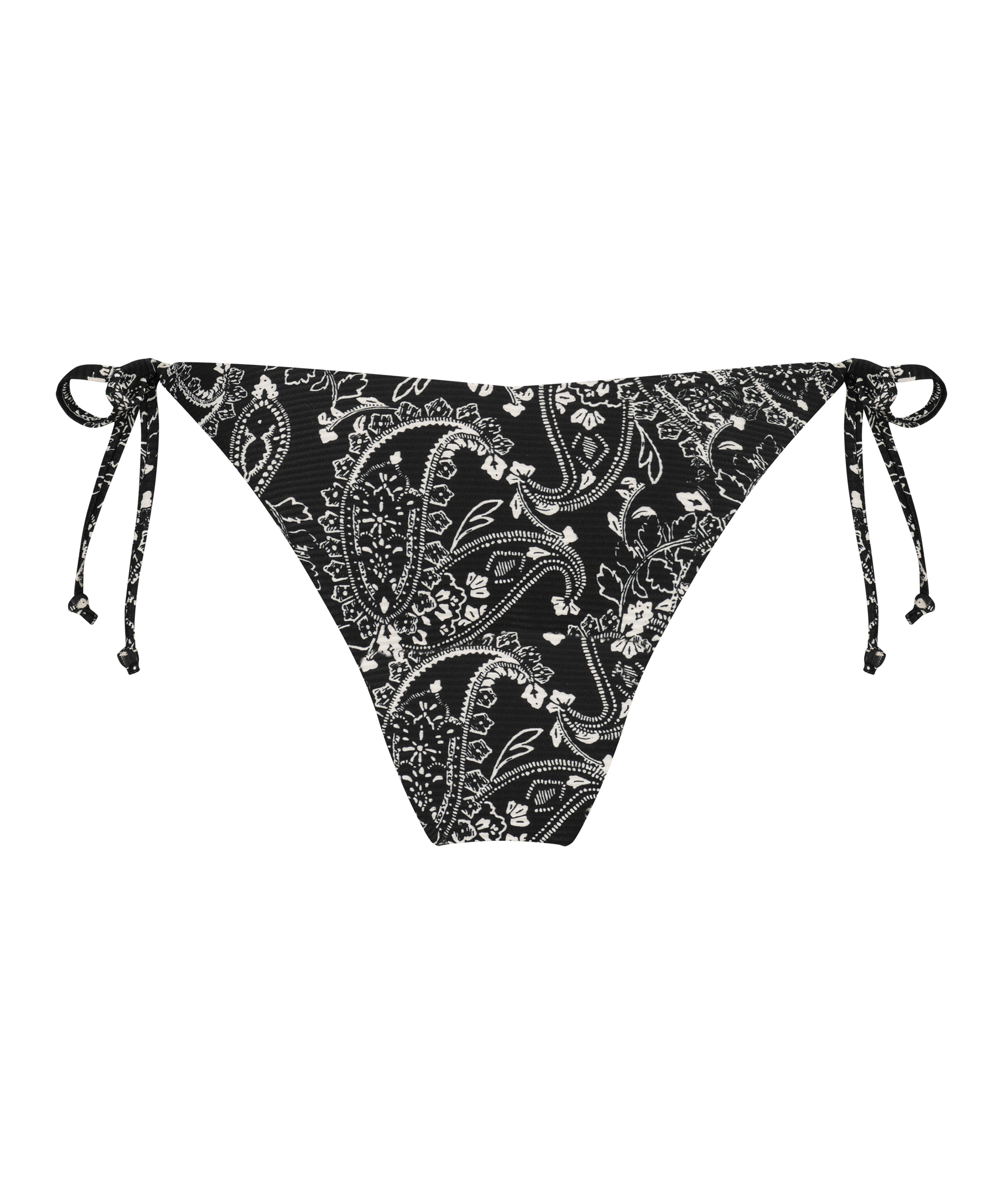 Bas de bikini brésilien tanga Paisley, Noir, main