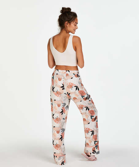 Pantalon de pyjama tiss&eacute;, Rose