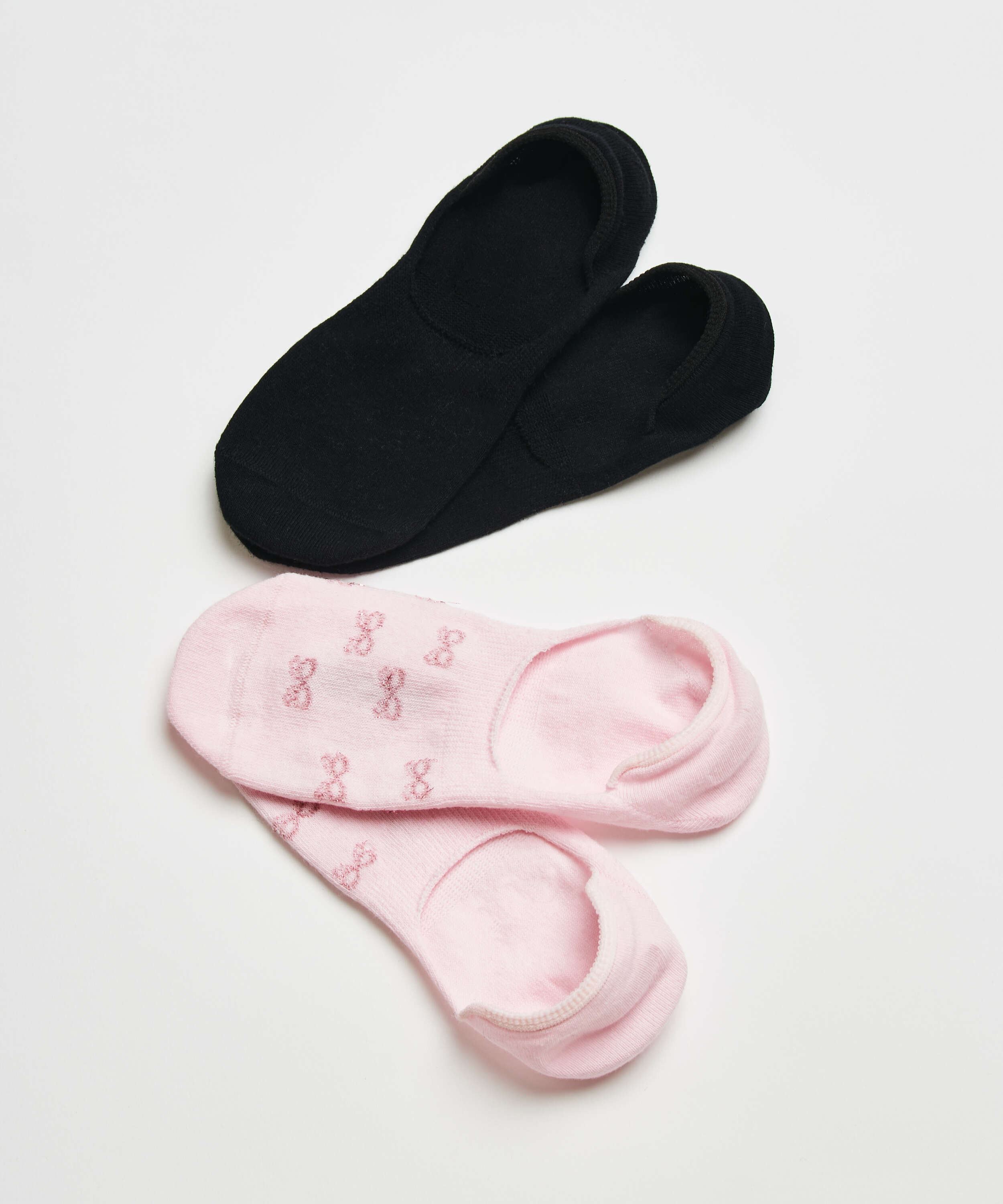 Lot de 2 paires de footies, Rose, main