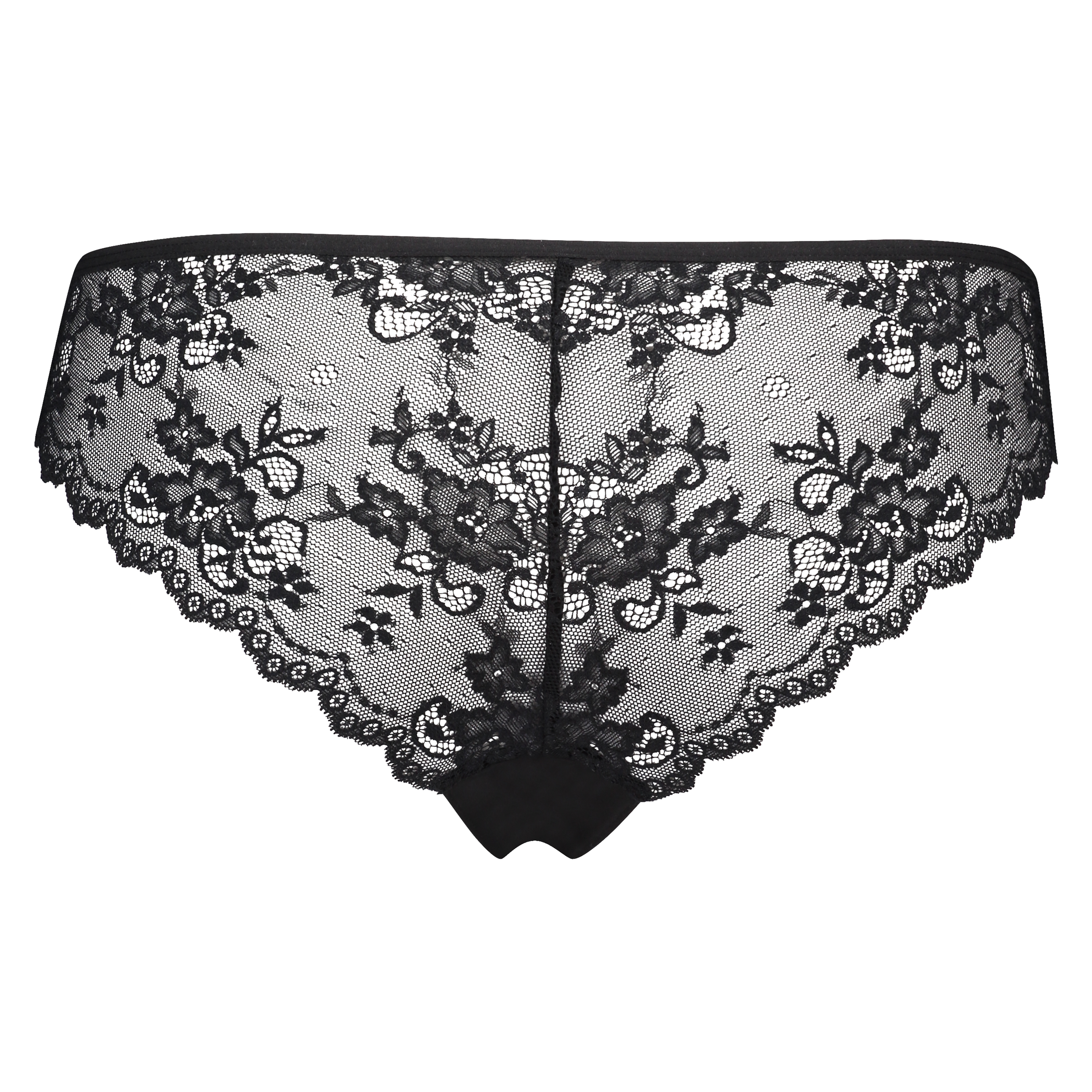 Slip brésilien Invisible Lace Back, Noir, main