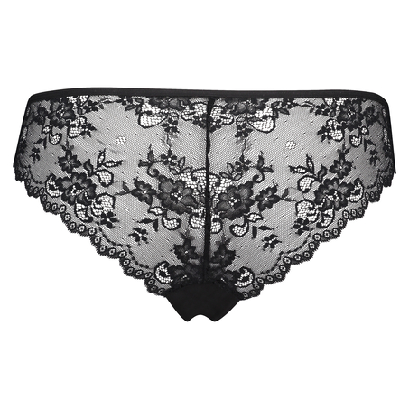 Slip brésilien Invisible Lace Back, Noir