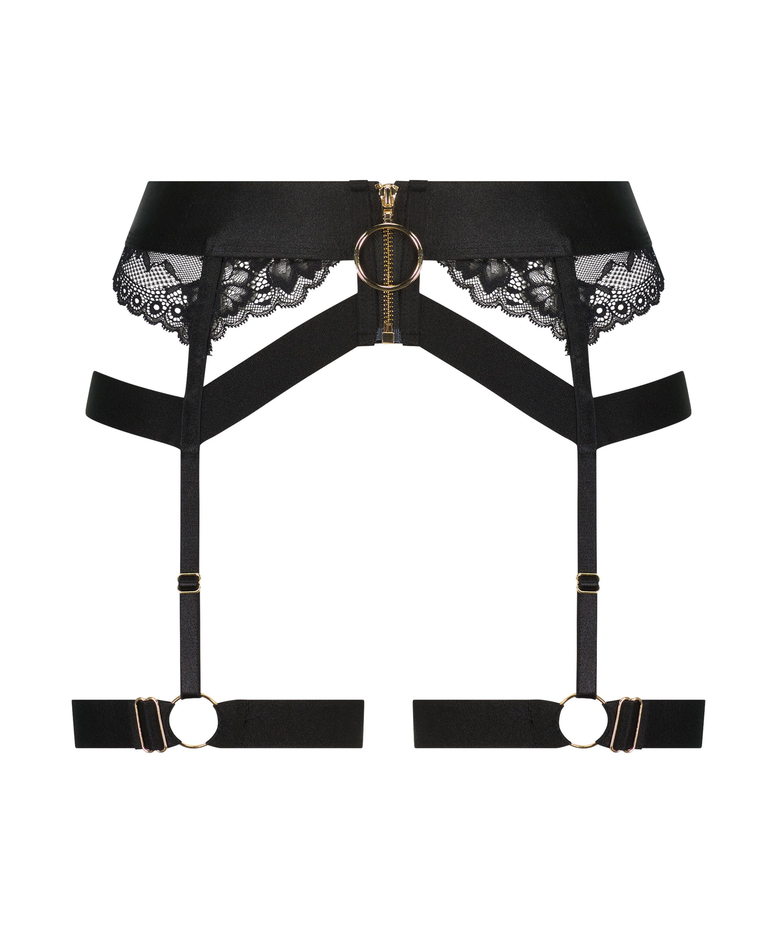 Porte-jarretelles Clementine, Noir, main