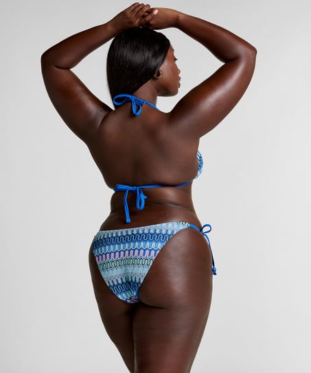 Bas de bikini à jambe haute Cali, Bleu