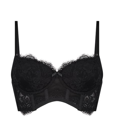 Soutien-gorge à armatures préformé longline Arabella, Noir