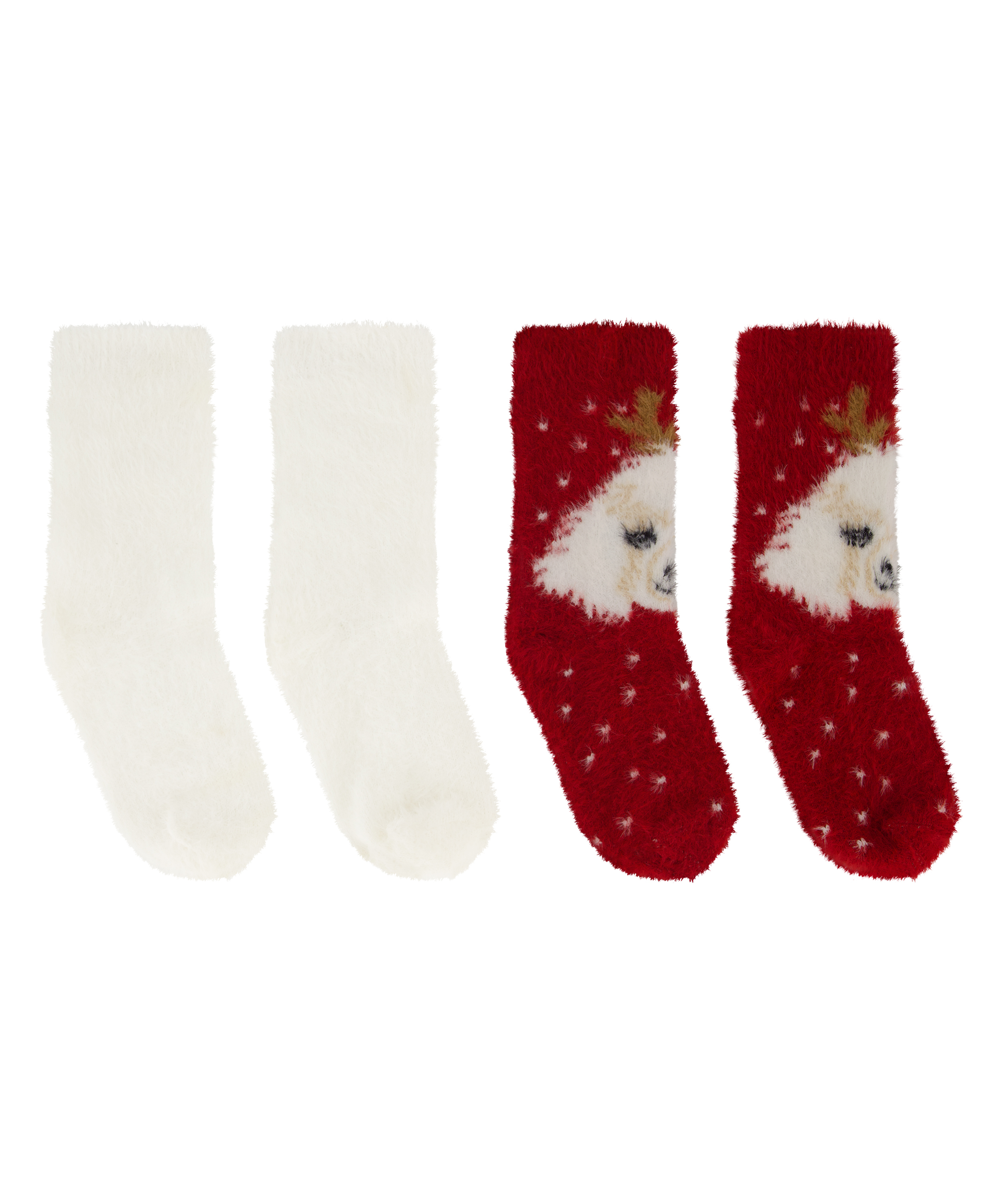Lot de 2 Paires de Chaussettes Cosy, Rouge, main