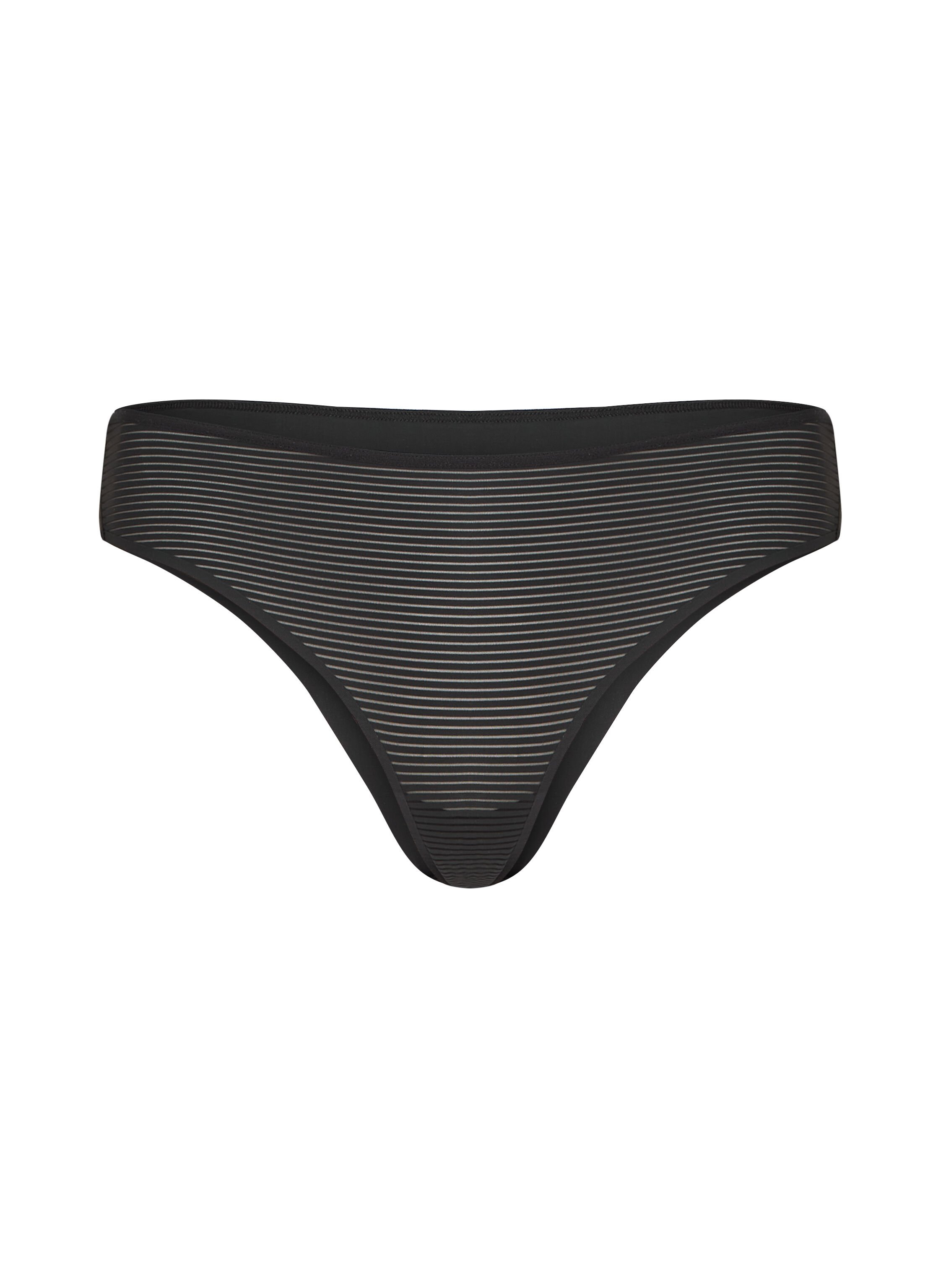 Slip br&eacute;silien invisible Stripe mesh, Noir
