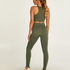 HKMX Legging de sport sans coutures taille haute, Vert