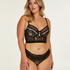 Soutien-gorge rembourré à armatures longline Malika, Noir