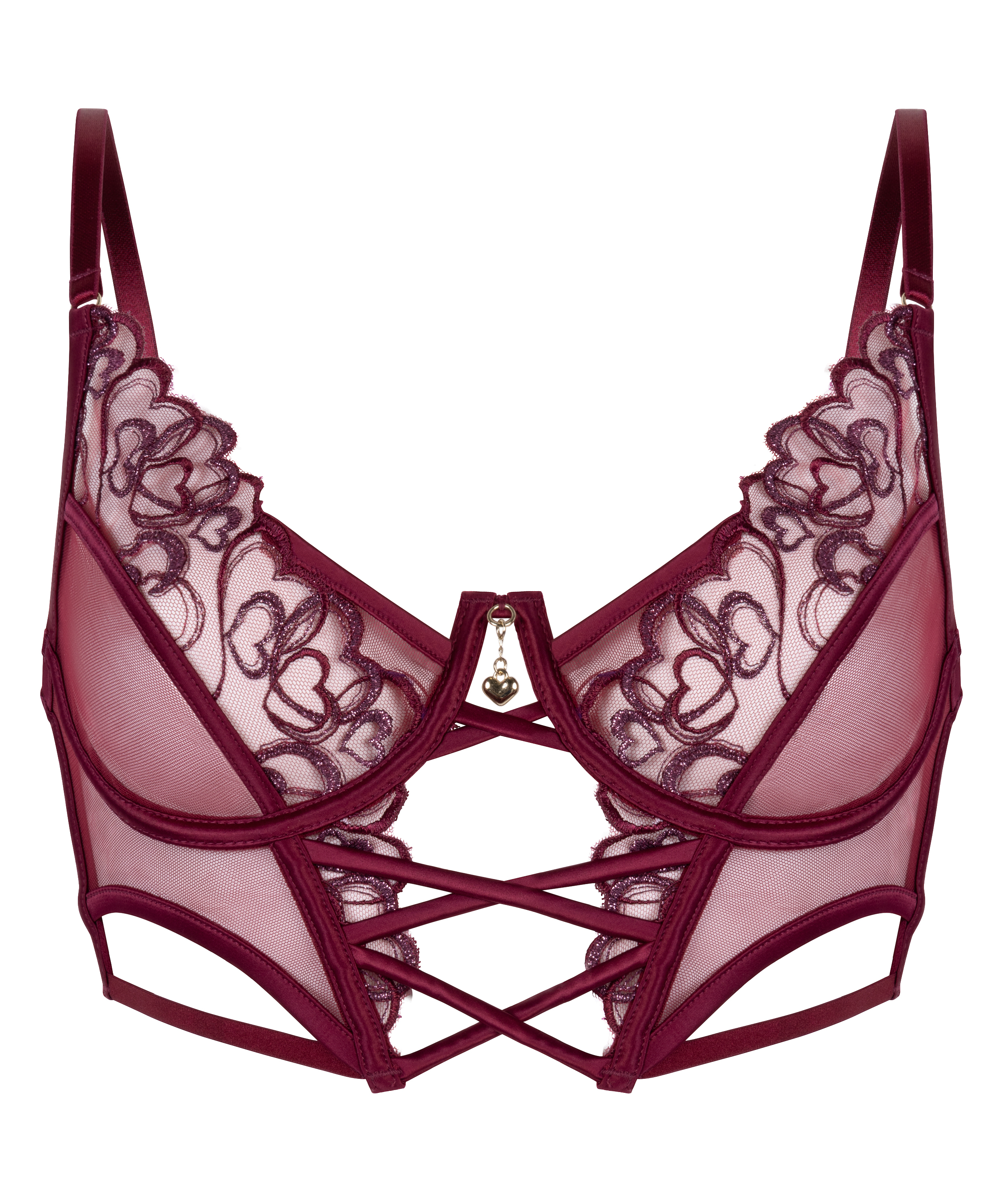 Soutien-gorge à armatures préformé longline Scarlett, Rouge, main