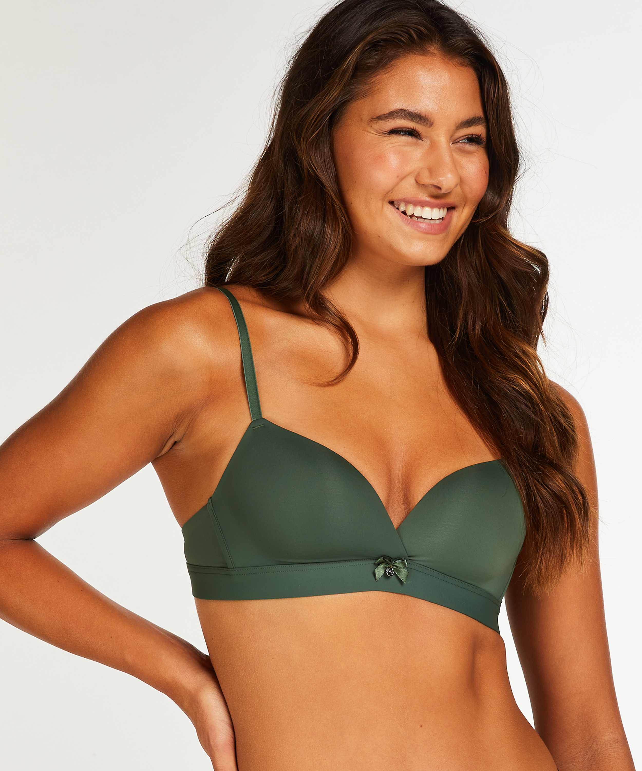 Soutien-gorge sans armature préformé, Vert, main