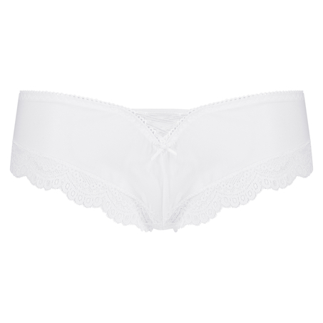 Slip brésilien Mesh Embroidery, Blanc