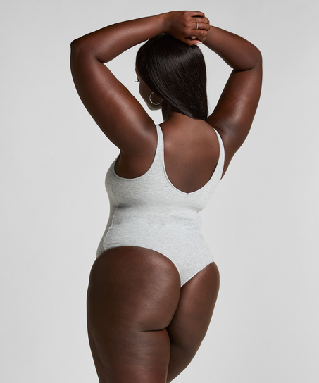 Body en coton côtelé, Gris