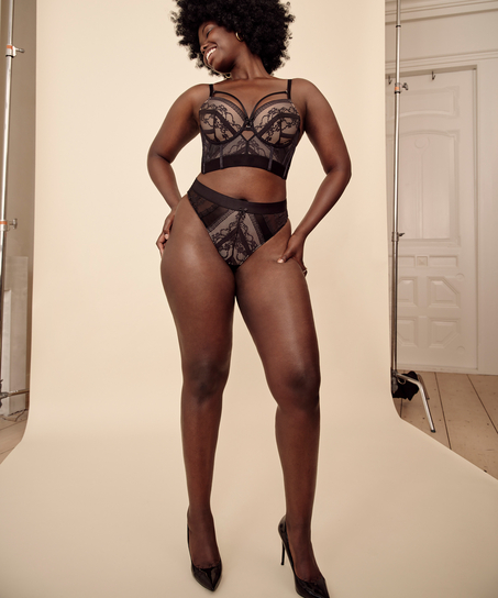 Soutien-gorge à armatures préformé longline Cleo, Noir