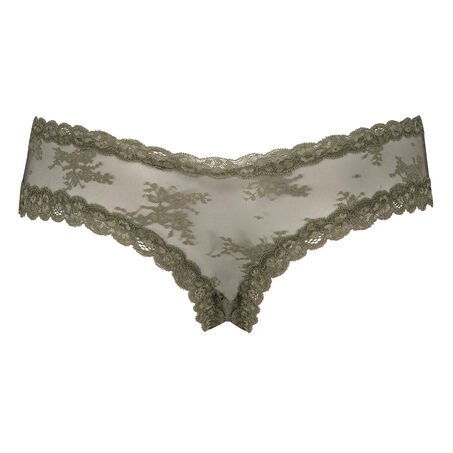 Slip br&eacute;silien V-shape Floral Mesh, Vert