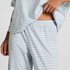 Pyjama Set Cotton Jersey Long, Bleu