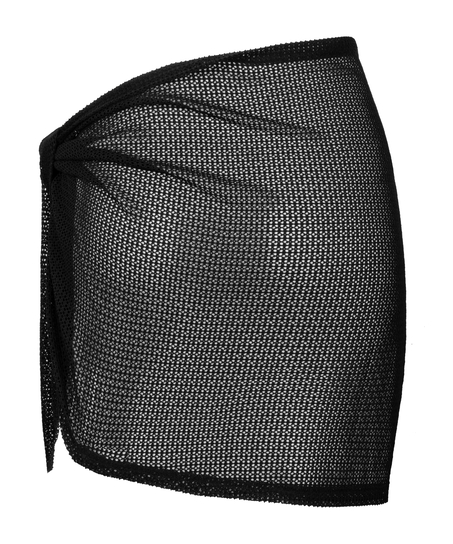 Paréo de plage en maille, Noir